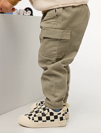 Pantalon jogger en twill avec poches à rabat