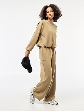 Pantalon jogging large maille douce