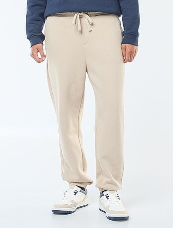 Pantalon jogging uni avec cordons de serrage à la taille