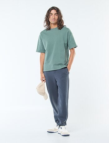 Pantalon jogging uni avec cordons de serrage à la taille