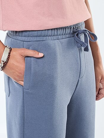 Pantalon jogging uni avec cordons de serrage à la taille