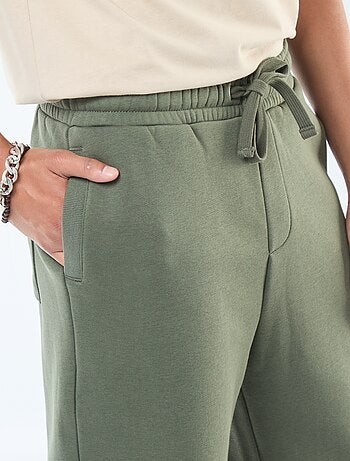 Pantalon jogging uni avec cordons de serrage à la taille