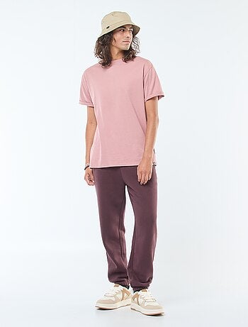 Pantalon jogging uni avec cordons de serrage à la taille