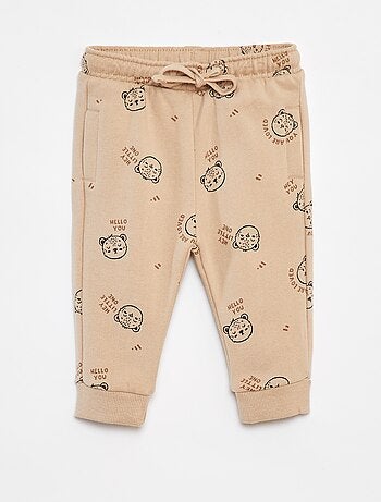 Pantalon jogging uni avec taille élastiquée