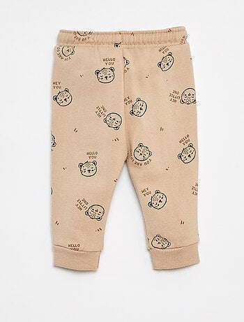Pantalon jogging uni avec taille élastiquée