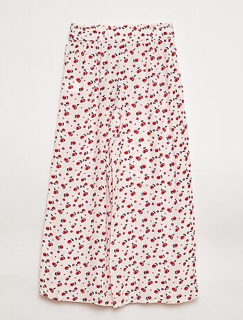 Pantalon large à motif avec taille élastiquée