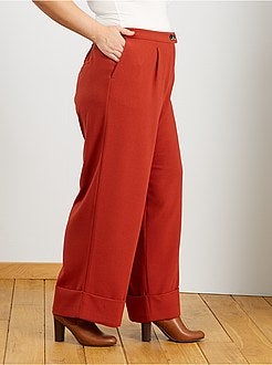Pantalon large à revers - Kiabi