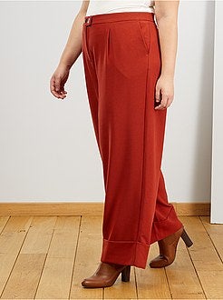 Pantalon large à revers - Kiabi