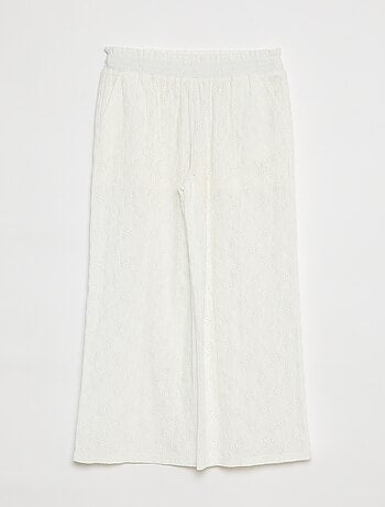Pantalon large ajouré