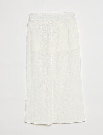 Pantalon large ajouré