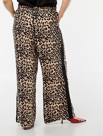 Pantalon large avec bandes contrastantes