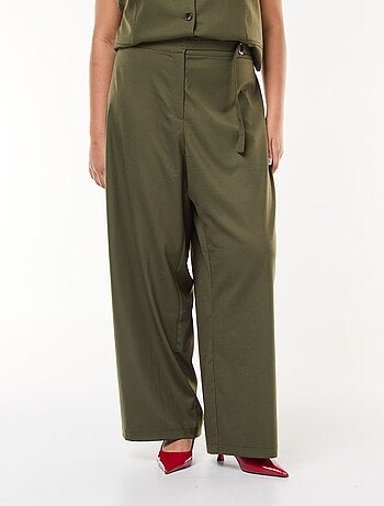 Pantalon large avec boucle dorée