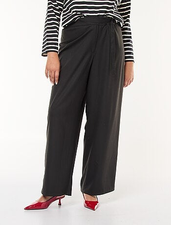 Pantalon large avec boucle dorée