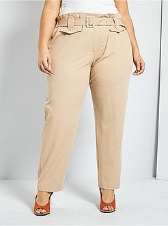 Pantalon large avec ceinture - Kiabi
