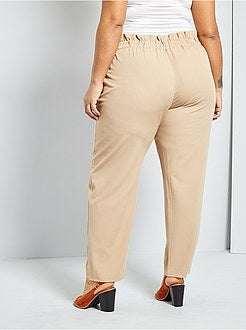 Pantalon large avec ceinture - Kiabi