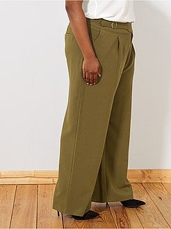 Pantalon large avec ceinture - Kiabi