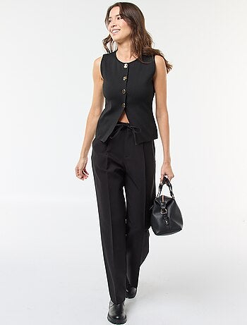 Pantalon large avec lien ceinture