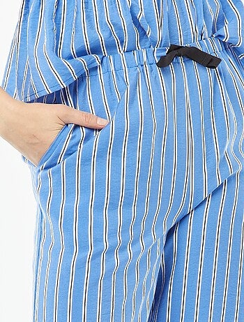 Pantalon large avec motif rayé
