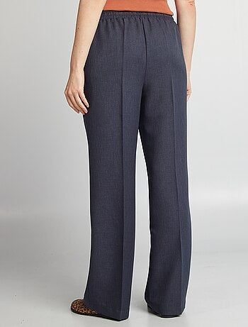 Pantalon large chambray