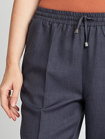 Pantalon large chambray