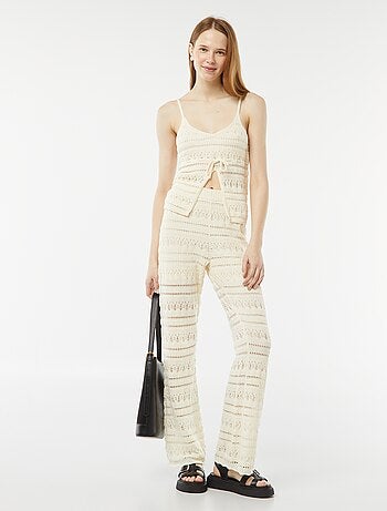 Pantalon large en crochet