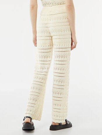 Pantalon large en crochet