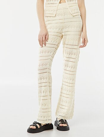 Pantalon large en crochet
