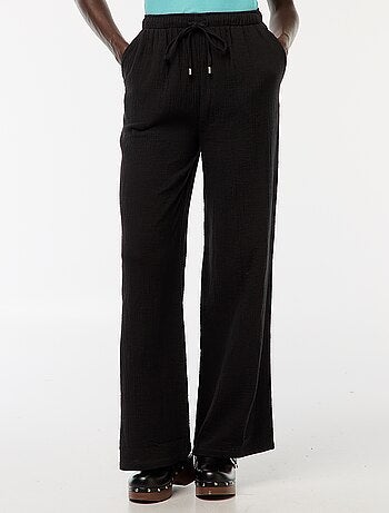 Pantalon large en gaze de coton