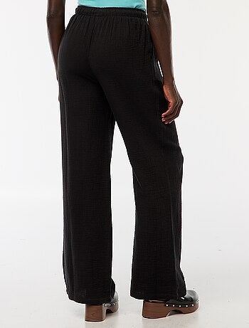 Pantalon large en gaze de coton