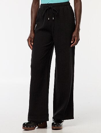 Pantalon large en gaze de coton
