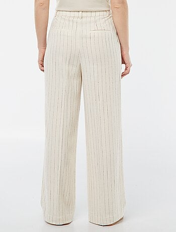 Pantalon large en lin mélangé