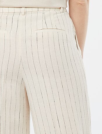 Pantalon large en lin mélangé