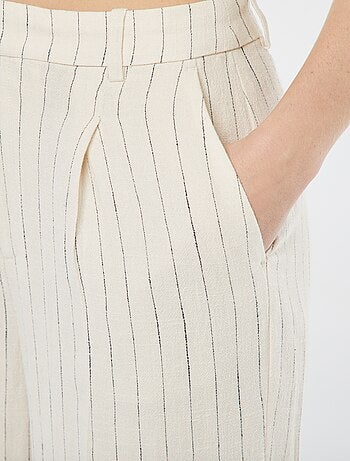Pantalon large en lin mélangé