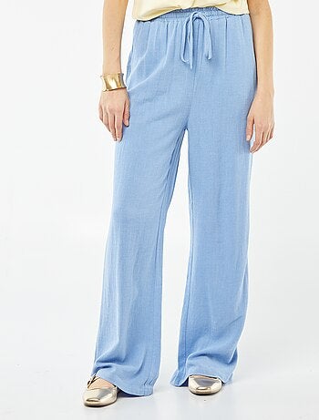Pantalon large en lin mélangé