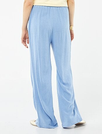 Pantalon large en lin mélangé