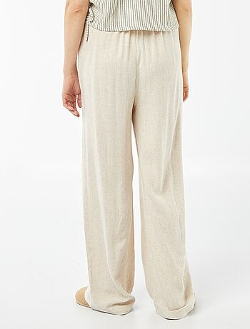 Pantalon large en lin mélangé