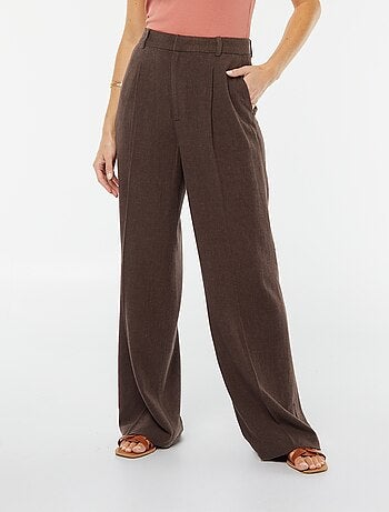 Pantalon large en lin mélangé