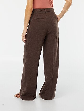 Pantalon large en lin mélangé