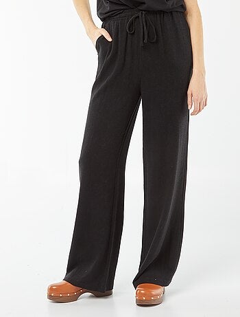 Pantalon large en lin mélangé