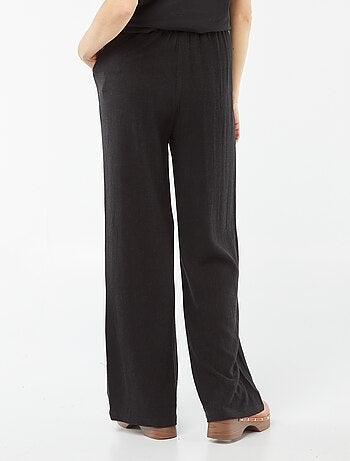 Pantalon large en lin mélangé