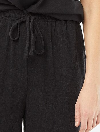 Pantalon large en lin mélangé