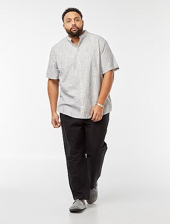 Pantalon large en lin mélangé