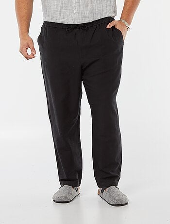 Pantalon large en lin mélangé