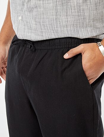 Pantalon large en lin mélangé