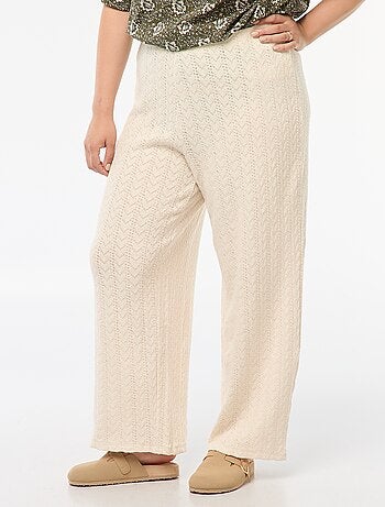 Pantalon large en maille ajourée