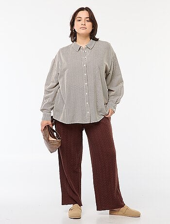 Pantalon large en maille ajourée