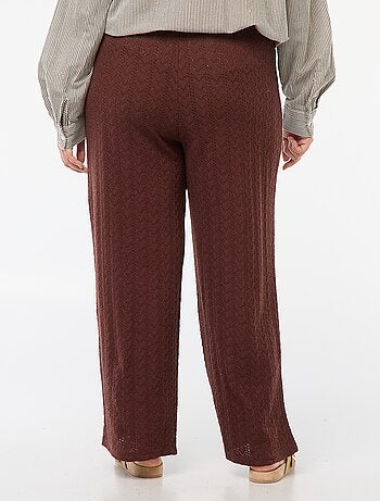 Pantalon large en maille ajourée