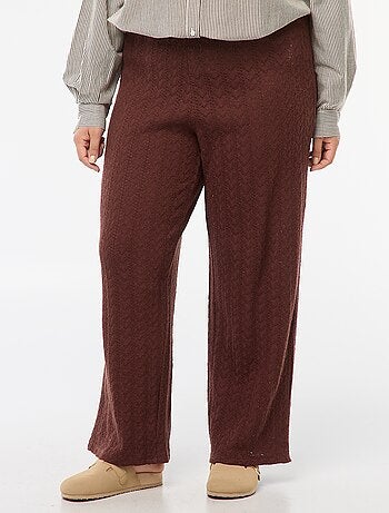 Pantalon large en maille ajourée