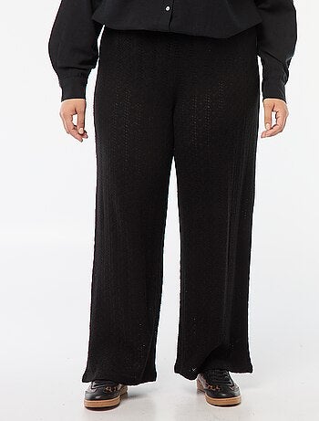 Pantalon large en maille ajourée