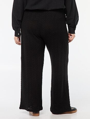 Pantalon large en maille ajourée